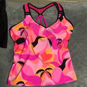 ZeroXposur Pink and Black Bikini with Geometric Pattern